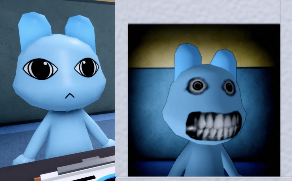 Photo anomaly with realistic teeth and big eyes in Animal Hospital