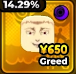 Greed Unit from Anime Expeditions Roblox Experience