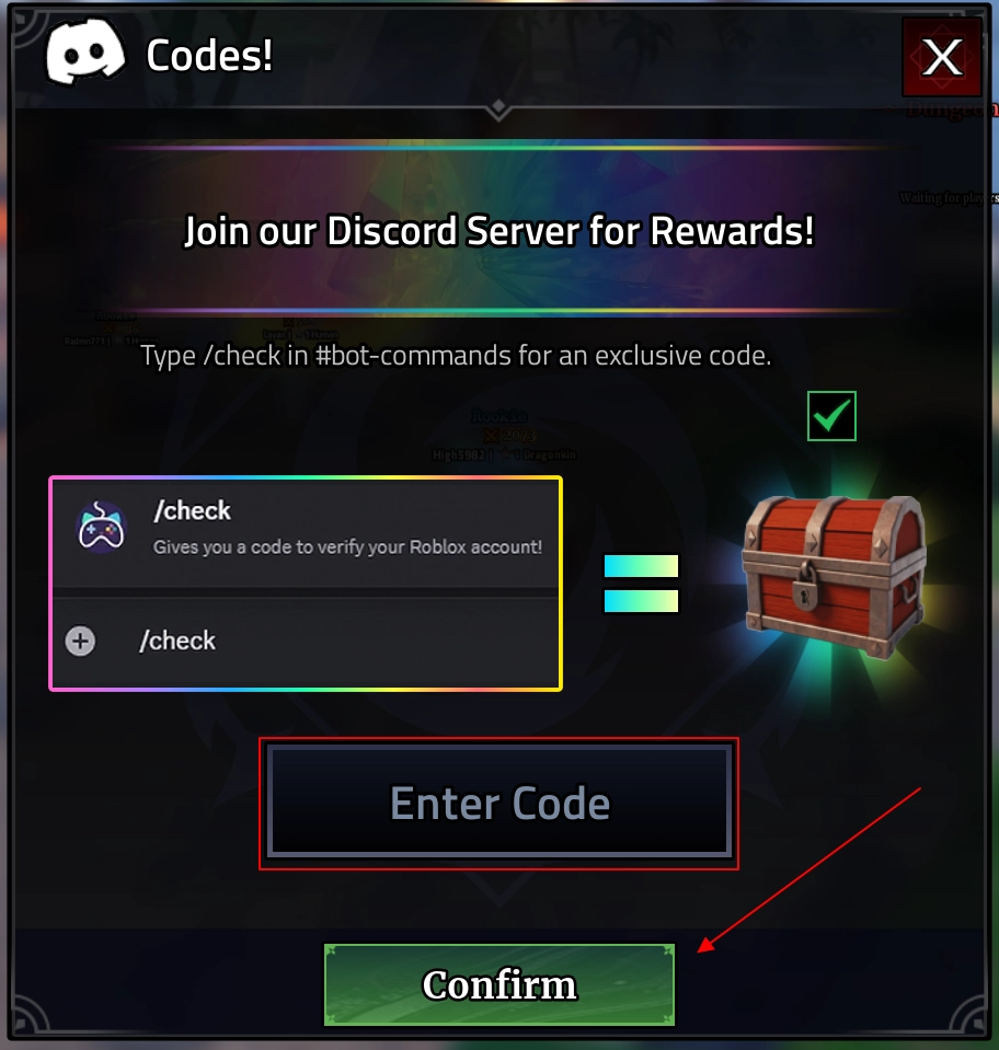 Codes Section in Iron Soul: Dungeon Roblox Experience