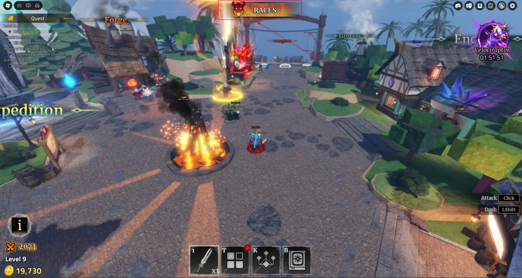 Races Section in Iron Soul: Dungeon Roblox Experience