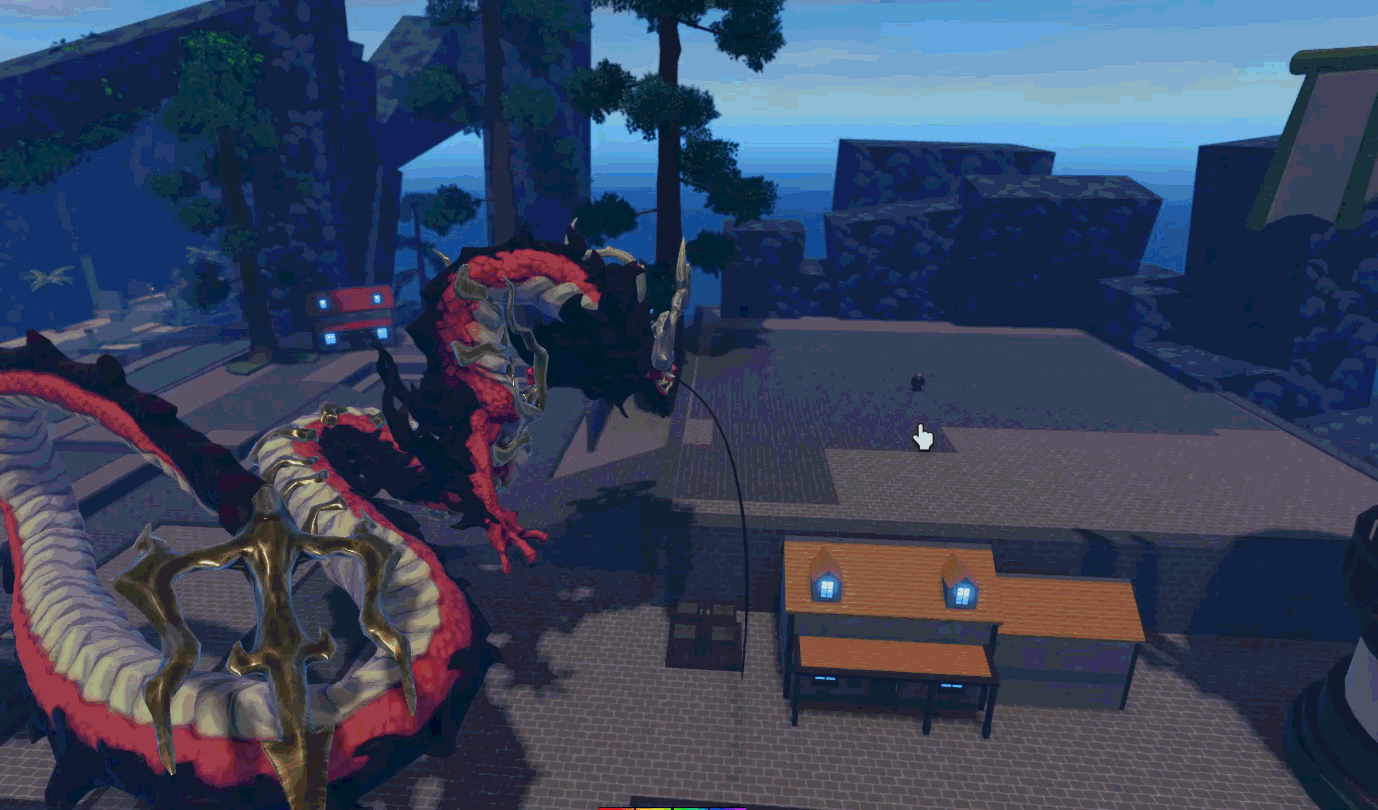 Player performing Dragon Fruitz C move in dragon form in Haze Piece