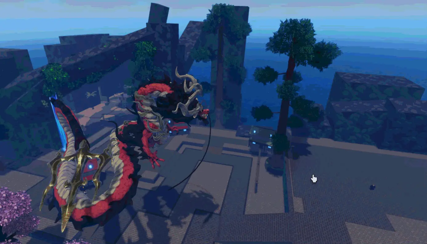 Player performing Dragon Fruitz V move in dragon form in Haze Piece