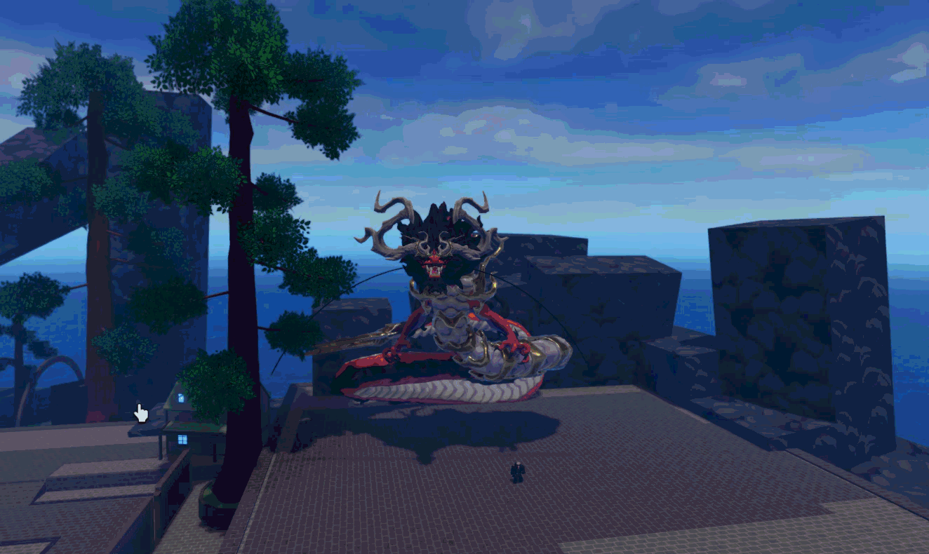 Player performing Dragon Fruitz X move in dragon form in Haze Piece