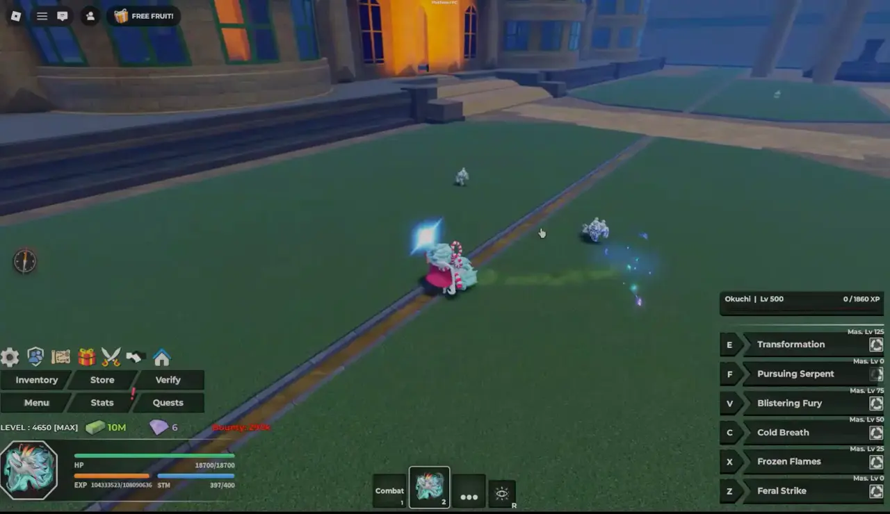 Player performing V skill in Okuchi form in Haze Seas