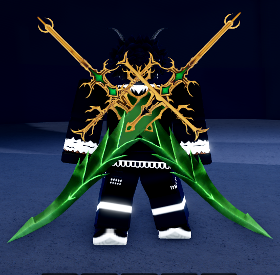 Dual Dark Blade Sword from Haze Seas Roblox Experience