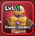 Feezer Golden Unit from Anime Squadron Roblox Experience