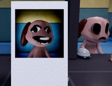 Photo anomaly with distorted eyes and mouth in Animal Hospital