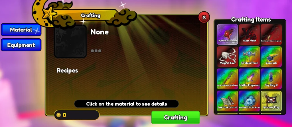 Crafting - Anime Mysterious Wiki [Roblox] - BloxInformer